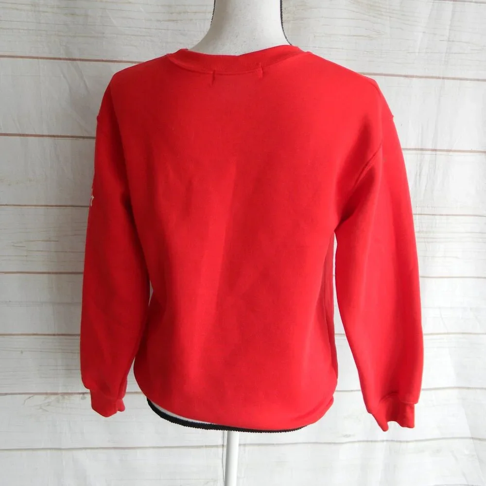 WOUND UP RED MERRY & BRIGHT CHRISTMAS HOLIDAY SWEATSHIRT GINGERBREAD SZ S - Picture 3 of 4